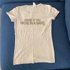 Vintage Hollister T-shirt. Size small. Tannish color w/gold flaky writing.